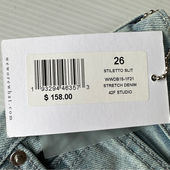 WeWoreWhat Stiletto Slit Skinny Jeans in Studio Light Wash NWT - Picture 8 of 9